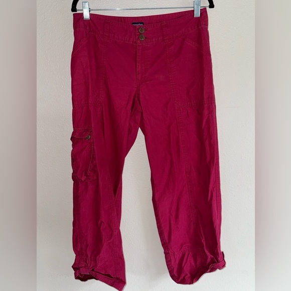 Patagonia maroon organic cotton pants Capri women’s size 10 - Picture 1 of 8